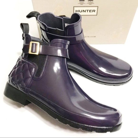 Hunter Shoes - Hunter Women’s Purple Quilted Ankle Rain Boots Size 10 Brand New